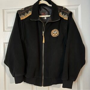 Vintage Jacket/Vest Black and Tan Men's Bomber Jacket